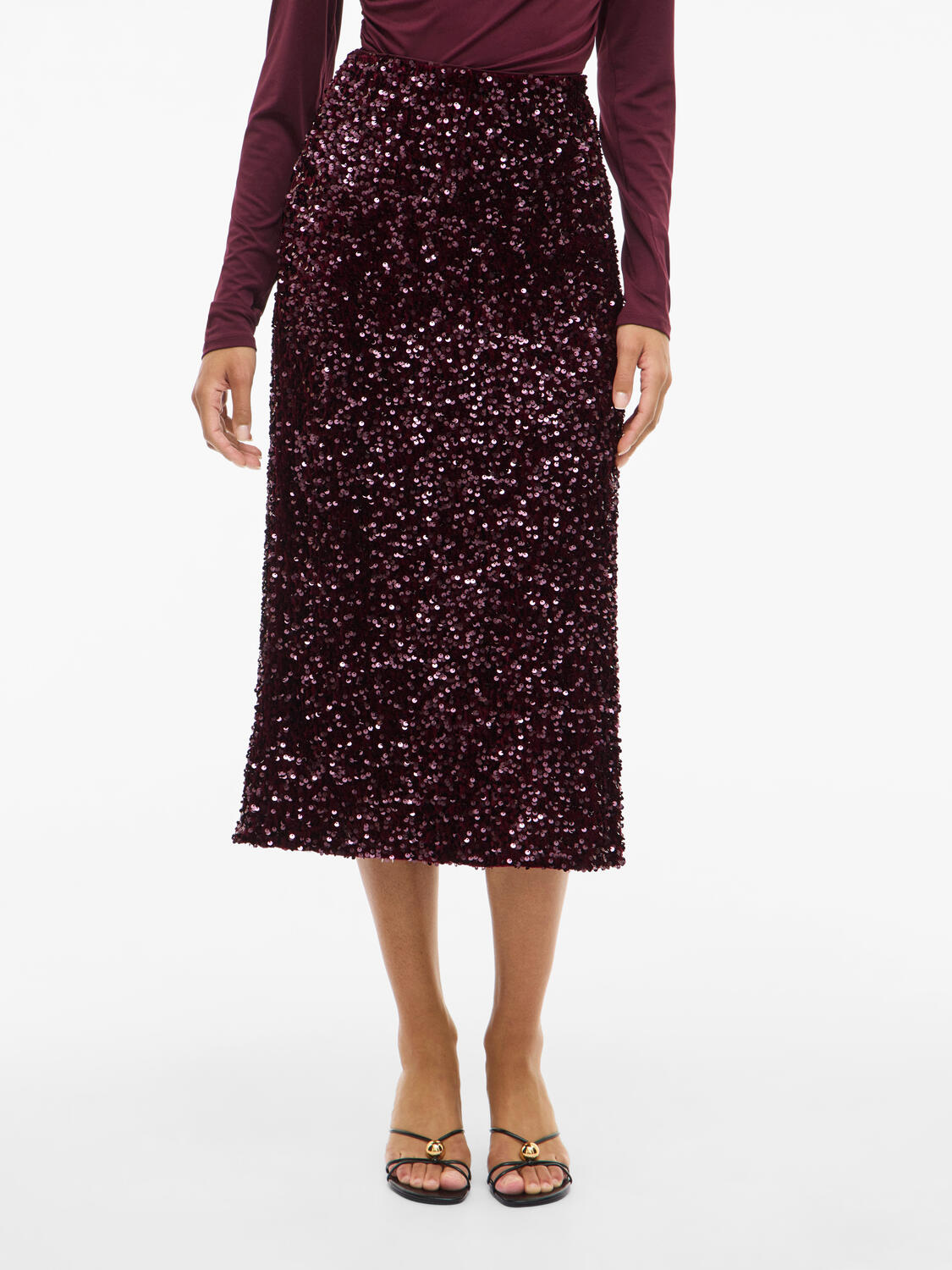 Vifaith Sequin midi nederdel - Fig